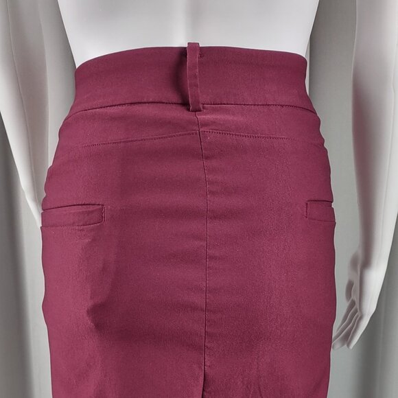 Lane Bryant Plus Size 26 Burgundy Straight Leg Pants Stretch Career Trousers - Picture 5 of 11